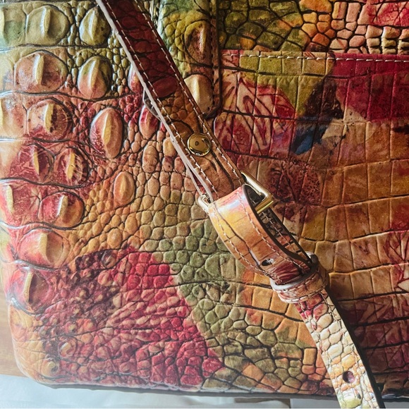 🍂VIVID BRAHMIN MINI ASHER FALL FOLIAGE CROC EMBOSSED LEATHER MELBOURNE! - Picture 12 of 16
